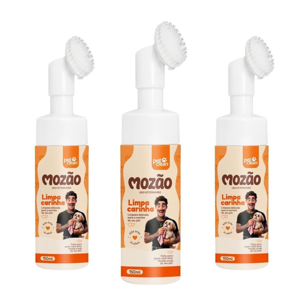 Limpa Carinha Lucas Lucco 150ml Mozão 1,2,3 e 4 Unidades Para Cães E Gatos Limpador de Face