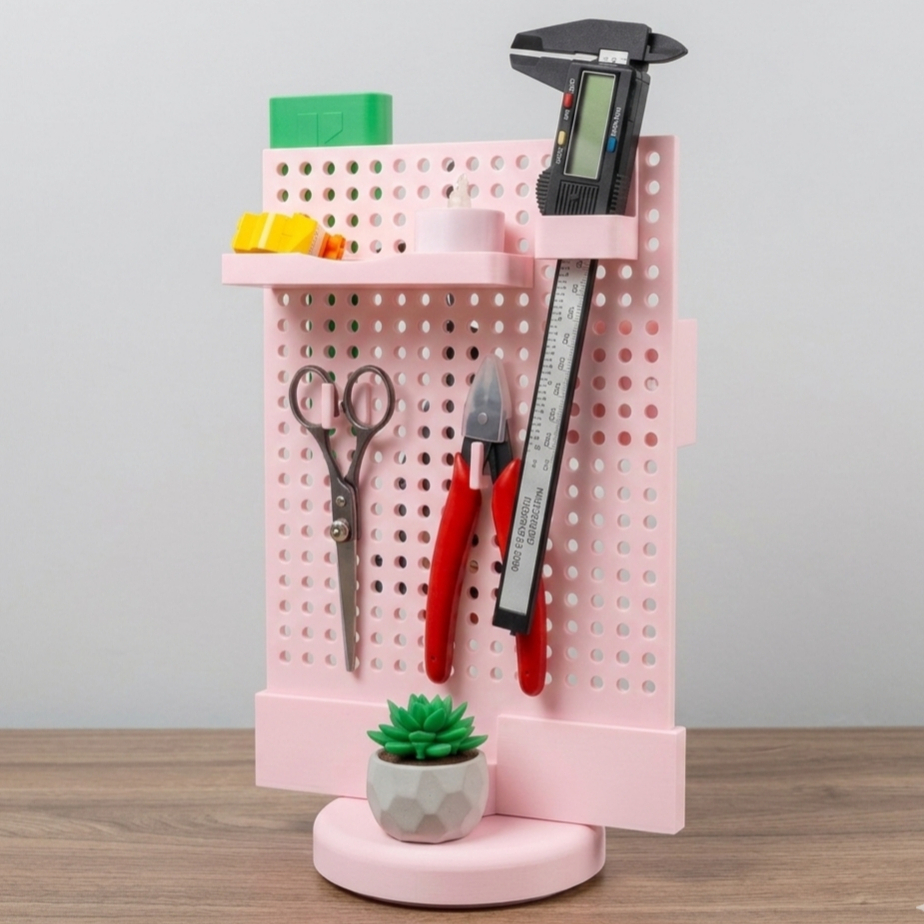 Pegboard Giratório Organizador Bancada Modular | Suporte Ferramentas DIY Artesanato