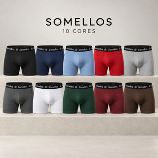 Cueca Masculina Boxer Somellos Kit 3 ou 6 Peças Microfibra P ao GG