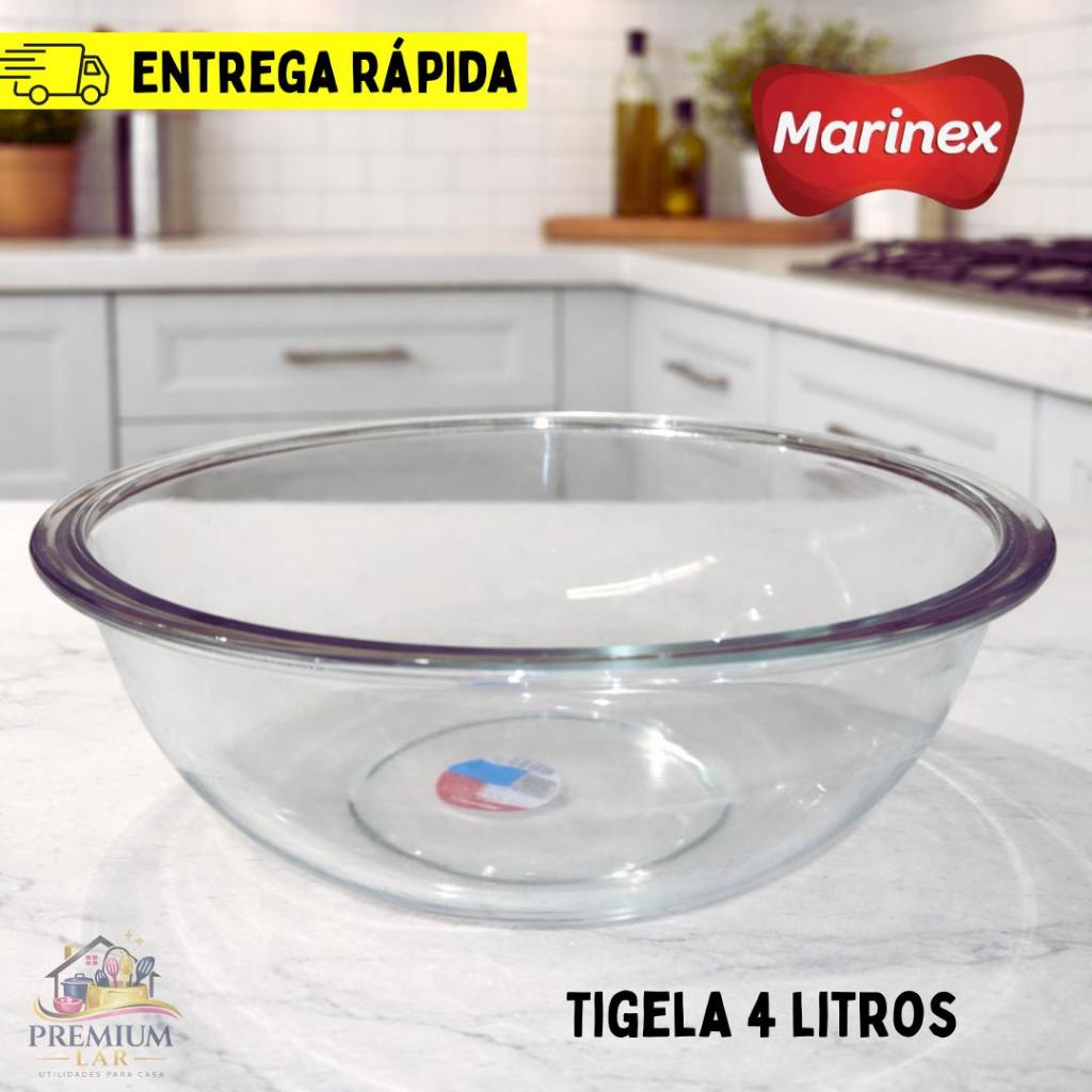 Tigela de Vidro Redonda S/Tampa Marinex Plus 4 Litros