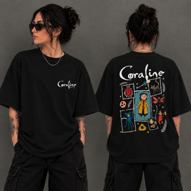 Camisa Camiseta Coraline Unissex Estampada Streetwear 100% Algodão Camiseta  Coraline e o Mundo Secreto - Não Oversized
