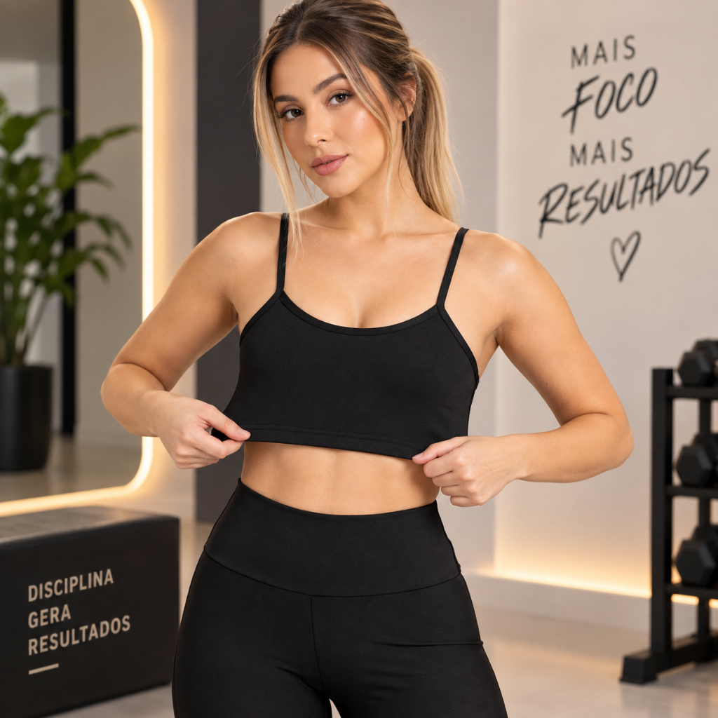 Conjunto Short Mas Top Fitness Suplex Premium Zero Transparência Shorts Legging Para Academia e Treino