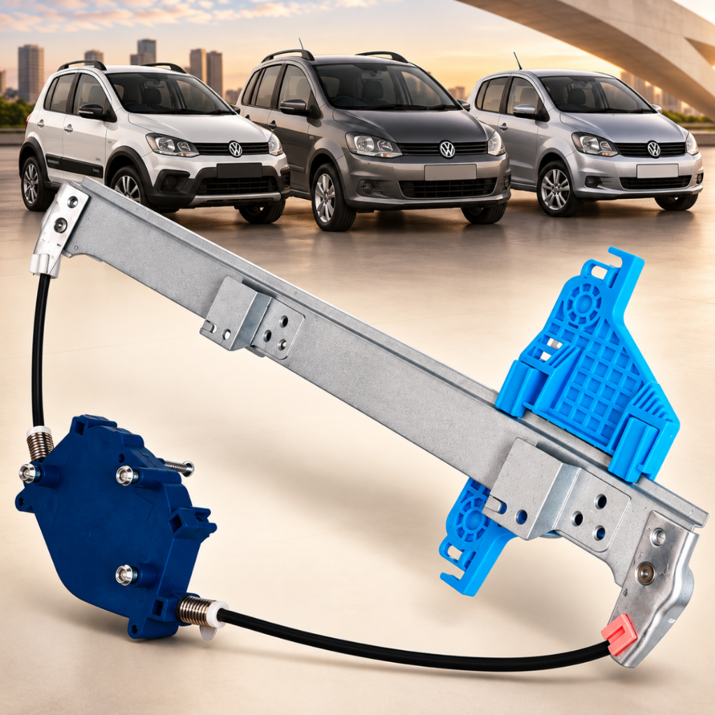 Máquina Vidro Elétrica Dianteira Direita VW Space Fox, Cross Fox, Fox 4 portas Motor Original Bosch