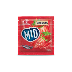 Kit Refresco em Pó MID® Sabor Morango Com 5 Unidades de 20g