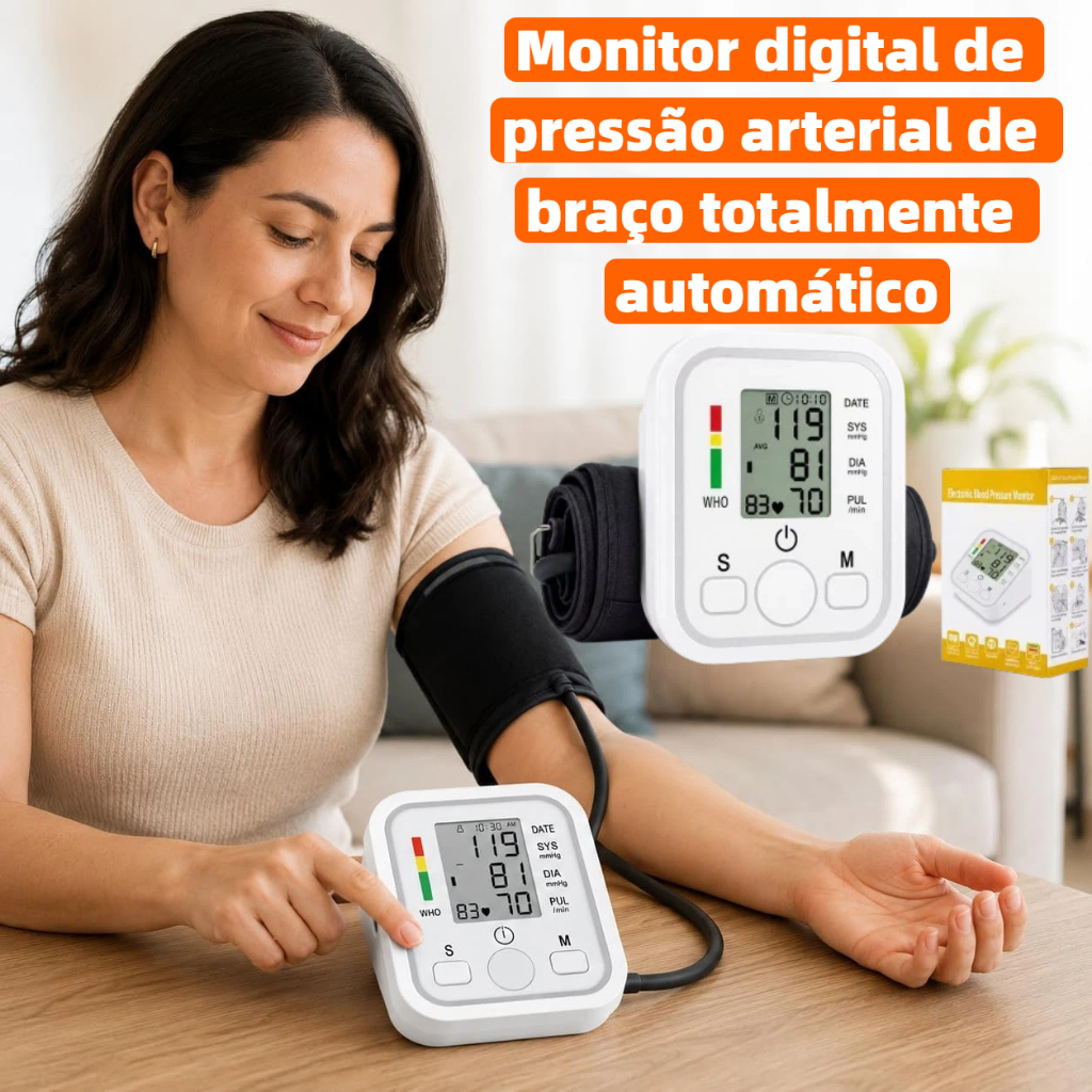 Monitor digital de pressão arterial de braço totalmente automático   PRE-YY01