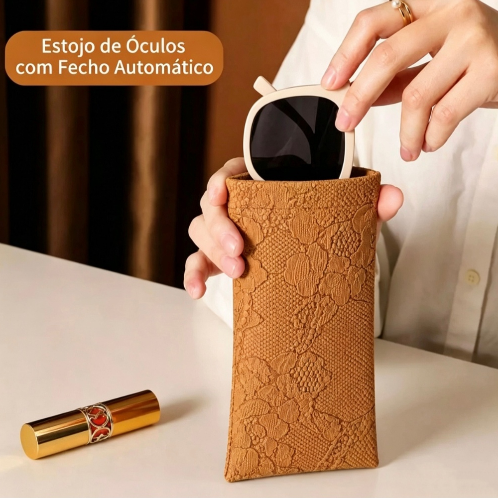 Bolsa De Óculos De Sol De Couro Squeeze Retro Pintura A Óleo Padrão PU Com Fechamento Automático Organizador De Capa Pro