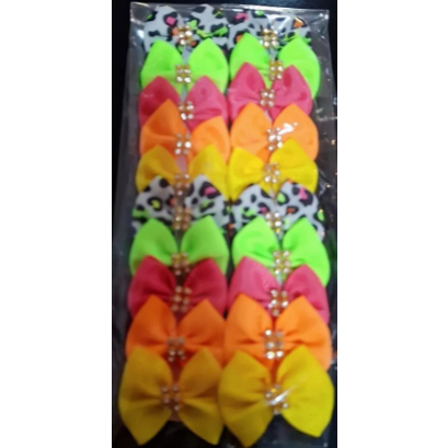 Kit 20 Laços Pet Lacinho Borboleta Neon Cachorro Fêmea Acessórios Fofos PetShop Banho e Tosa