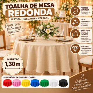 Toalha Cobre Mancha de TNT  Redonda 1,30 de Diâmetro - Cobre Mancha