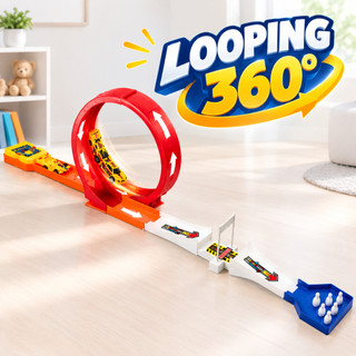 Pista de Carrinho Looping 360 com Lançador Alta Velocidade Brinquedo Infantil Corrida Strike Presente