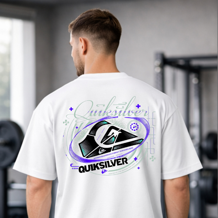 Camiseta Masculina Estampada Oversized Quiksilver Alta Qualidade Conforto Moda Streetwear