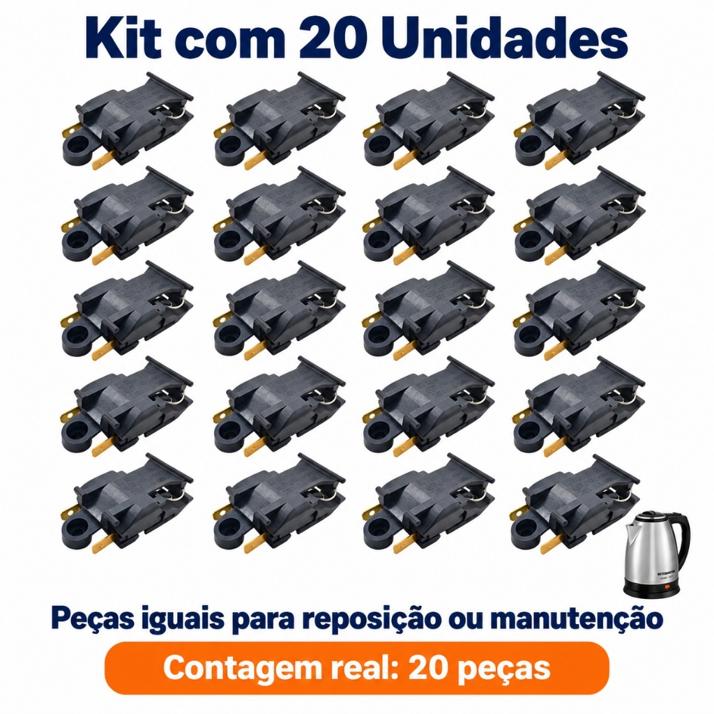 Kit 10/20 Interruptores de Controle de Temperatura 16A para Chaleira Elétrica - Termostato