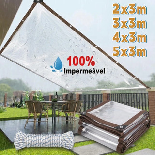 Lona Transparente de PVC Reforçada e Impermeável Cobertura Multifuncional para Portas, Janelas, Varandas, Garagens