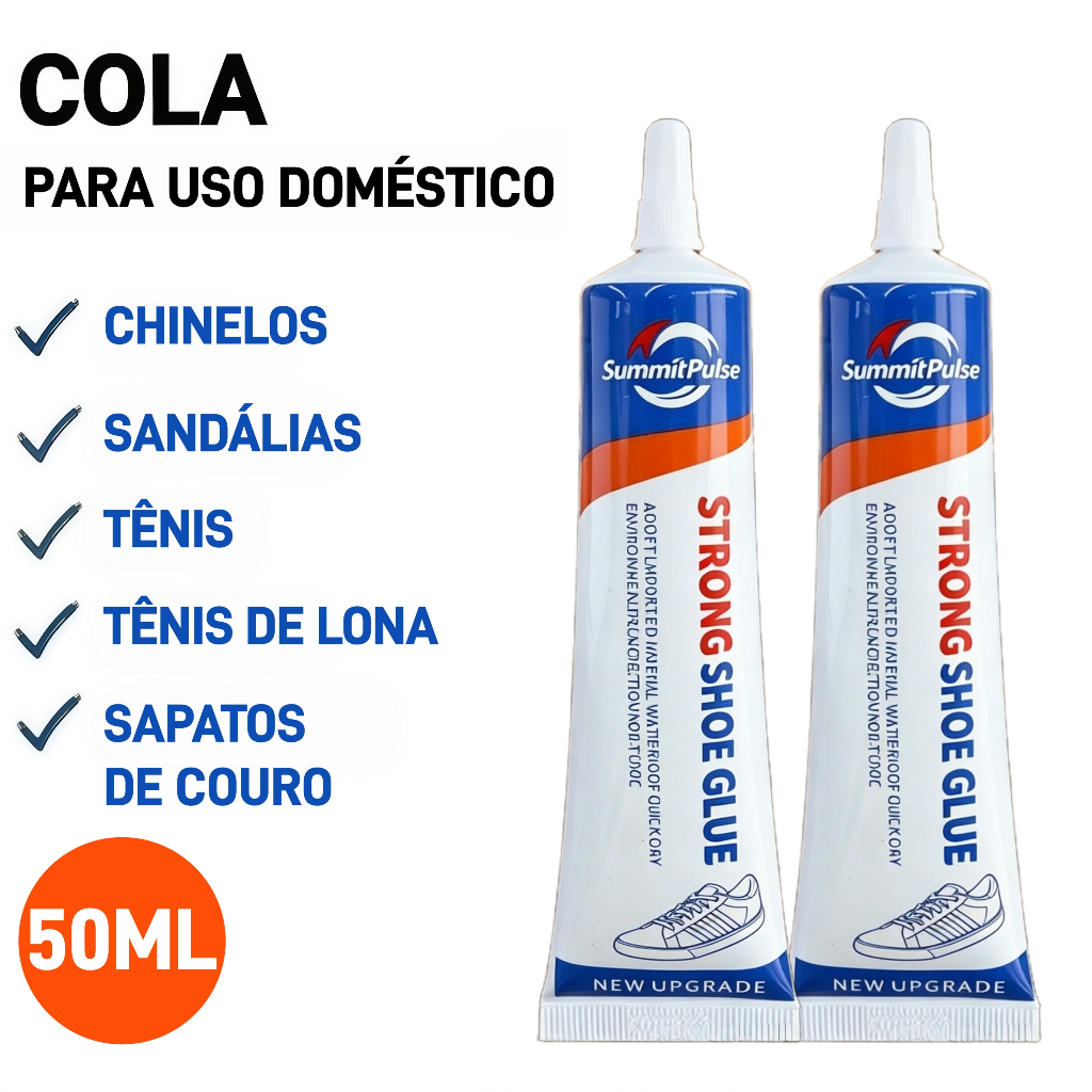 Cola Forte para Reparo de Sapatos 60ml - Cola Flexível e Transparente para Materiais Plásticos, Cola para Sapatos