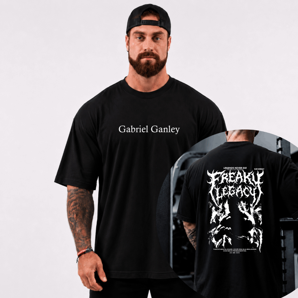 Camiseta Oversized Freaky Treino Pesado Academia Modelo Streetwear Masculino e feminina Camisa 100% Algodão Estampada