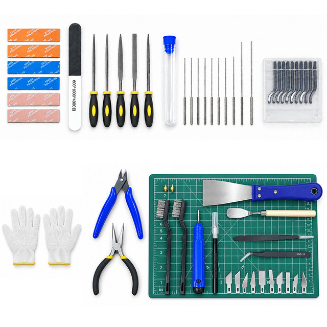 Kit Ferramentas para Impressora 3D Até 60 Peças para Impressão 3D Rebarbação Limpeza e Acabamento