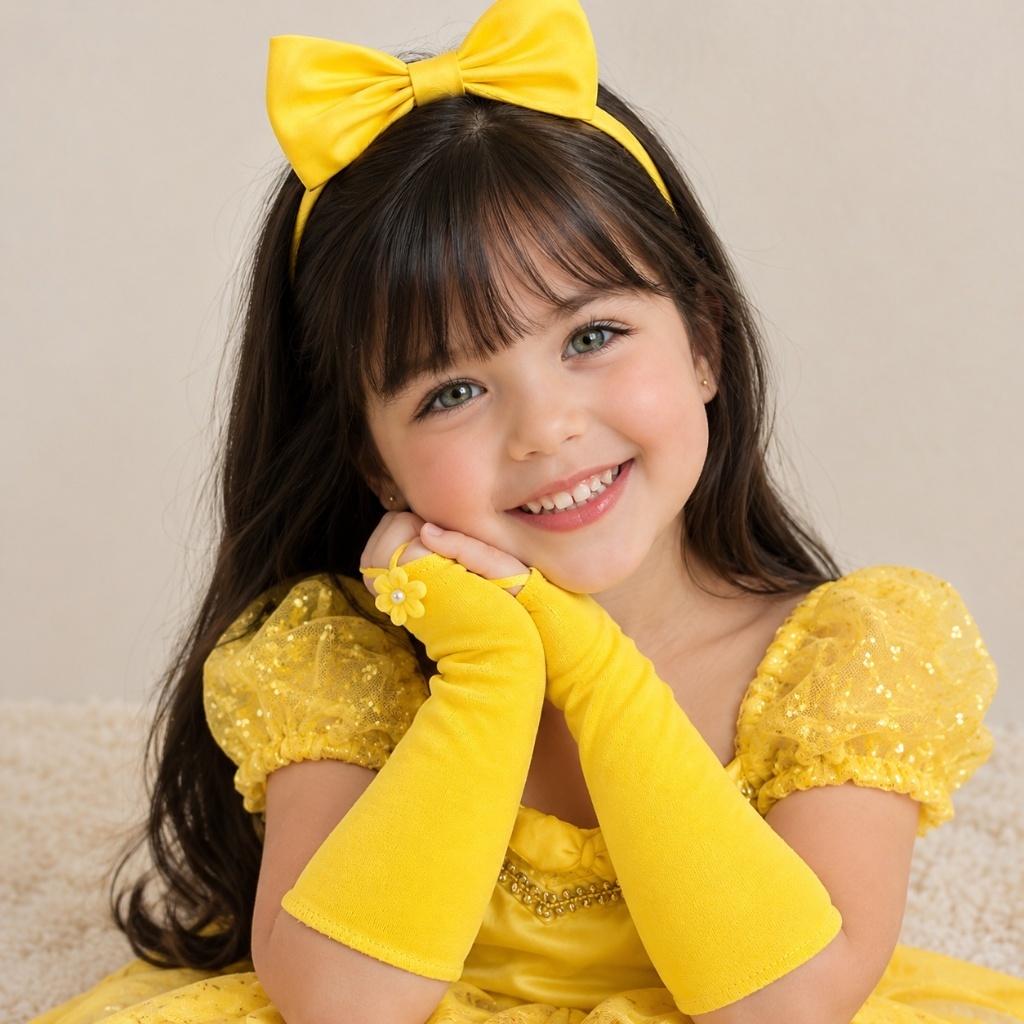 Luva infantil menina Princesas com flores festa  aniversario festa luva de princesa infantil meninas