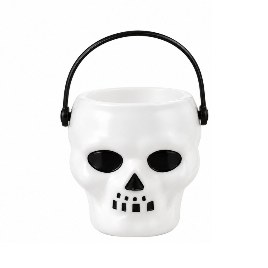 Kit 3 Mini Baldinhos Halloween Caveira Caldeirão Abóbora SilverFestas — imagem 2 de 2