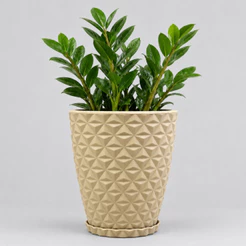 Vaso para decoração e plantas - polietileno diamante N1 COM PRATO COLETOR