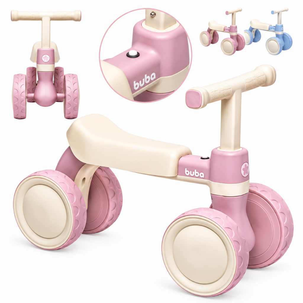 Bicicleta de Equilíbrio Buba Infantil Sem Pedal 4 Rodas Com Som