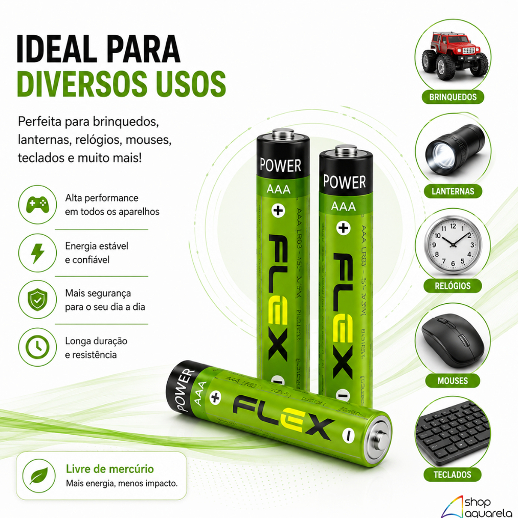Kit 20 Pilhas Alcalinas AA Lr06 1.5v Alta Duração Cartela Premium · foto 2