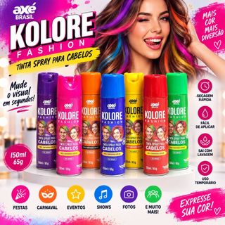 Tinta Spray Colorida para Cabelo Tinta da Alegria Cabelo Maluco 150ml Grande Tinta Carnaval Cosplay