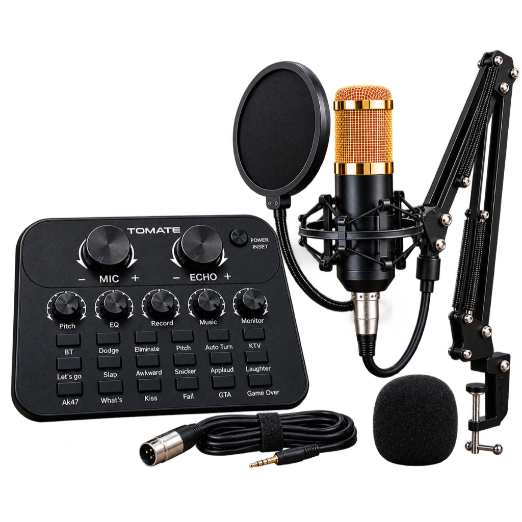 Kit Interface Mesa V8+ Microfone Bm800 Com Braço Articulado Preto