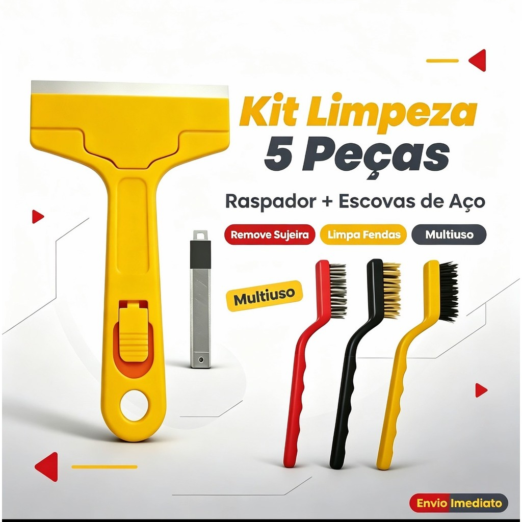 Raspador para limpar Box Piso Vidro Cerâmica Azulejo + 5 Laminas