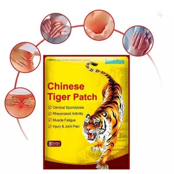 Adesivos Relaxantes pacote com 8 Tigre Emplastro Adesivo Alivio Dores Musculares