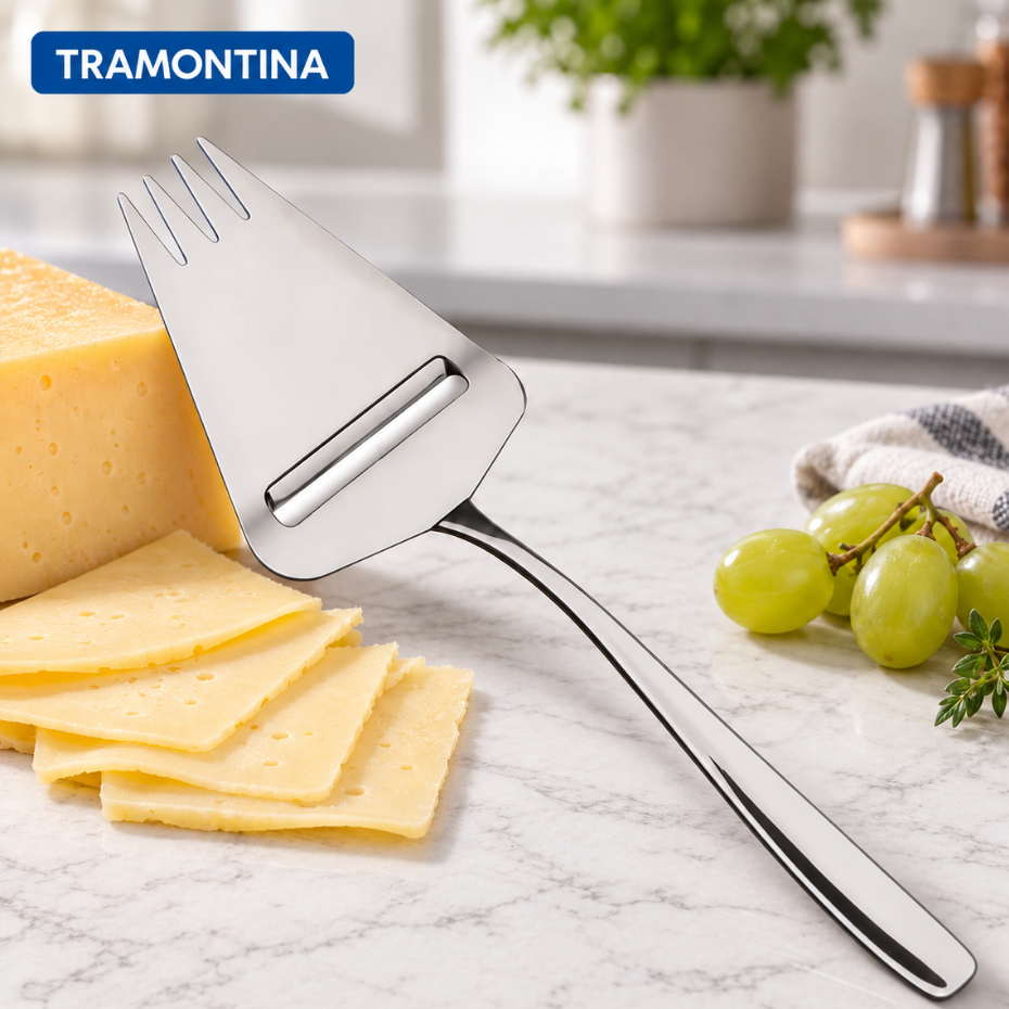 Fatiador de Queijo Plaina Cortador De Queijos Fino Aço Inox Resistente Utility Tramotina
