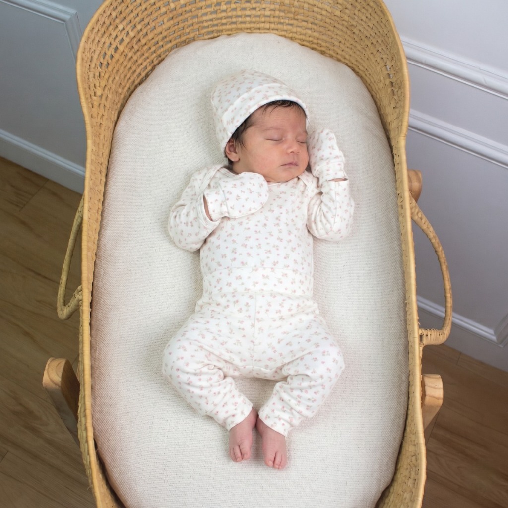 Conjunto Básico Bebê Maternidade Menina Estampado 100% Algodão Suave e Confortável
