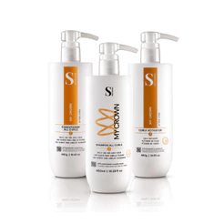 Kit Cachos Shampoo All Curls Condicionador Ativador My Crown Para Cabelos com Curvatura Ondulados e Crepos