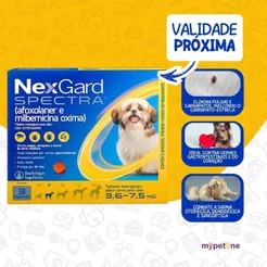 NexGard Spectra para Cães 3,6 a 7,5kg Antipulgas e Carrapatos - 3 Tabletes