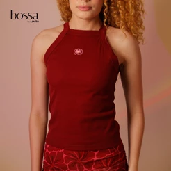 Lovito Bossa l Regata Feminina Com Bordado TSB1437BRL1467