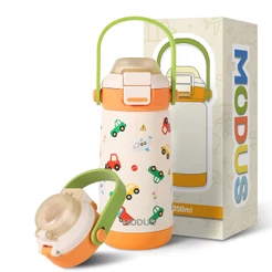 MODUS Garrafa Térmica Infantil 350ml de Aço Inoxidável com Parede Dupla e Canudo