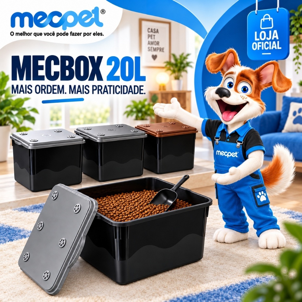 Porta Armazenador Ração Grãos Cerais Pote Container Até 10 Kg Resistente + Coletor