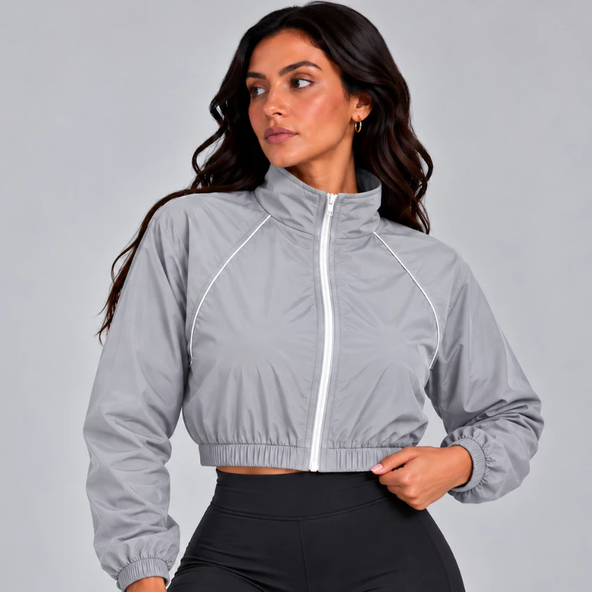 Jaqueta Bombber Treino Feminino Mulher Fitness Bombber Academia Esportiva Leve Secagem Rápido — imagem 1