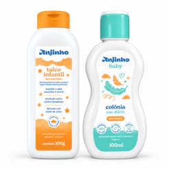 Kit Anjinho Baby Talco Infantil 100g + Colônia Bebê Sem Álcool 100ml