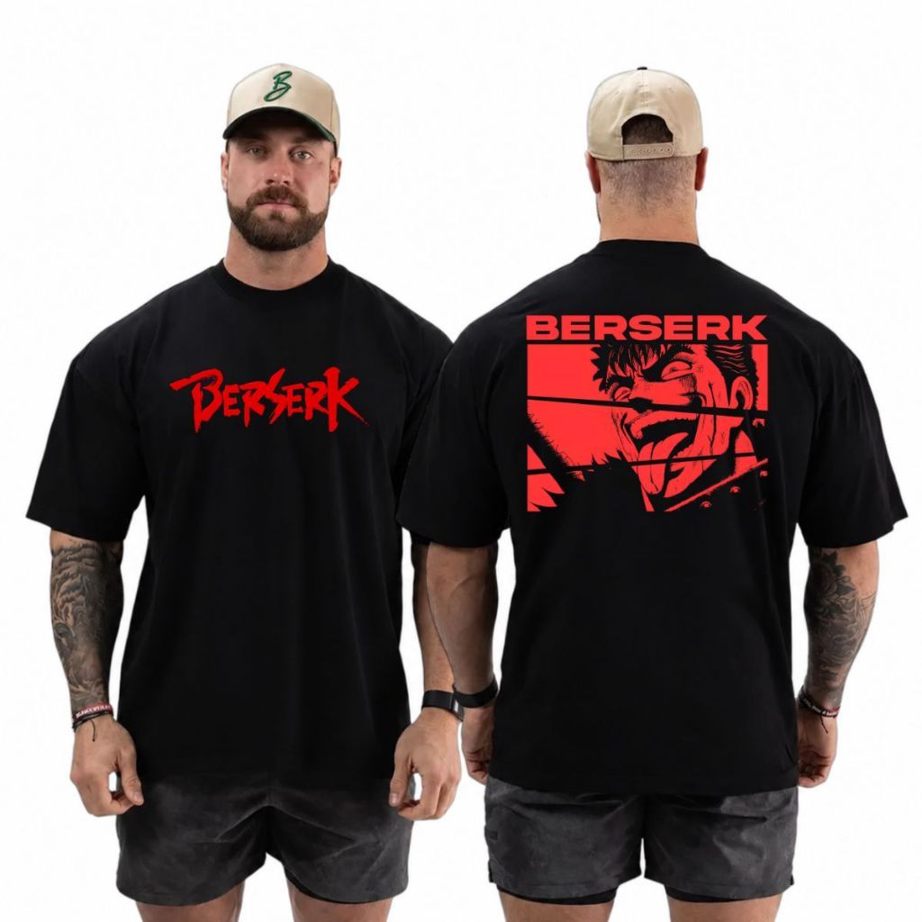 Camiseta Oversized Streetwear Algodão Premium Berserk Guts Academia Casual Manga Curta P ao G2