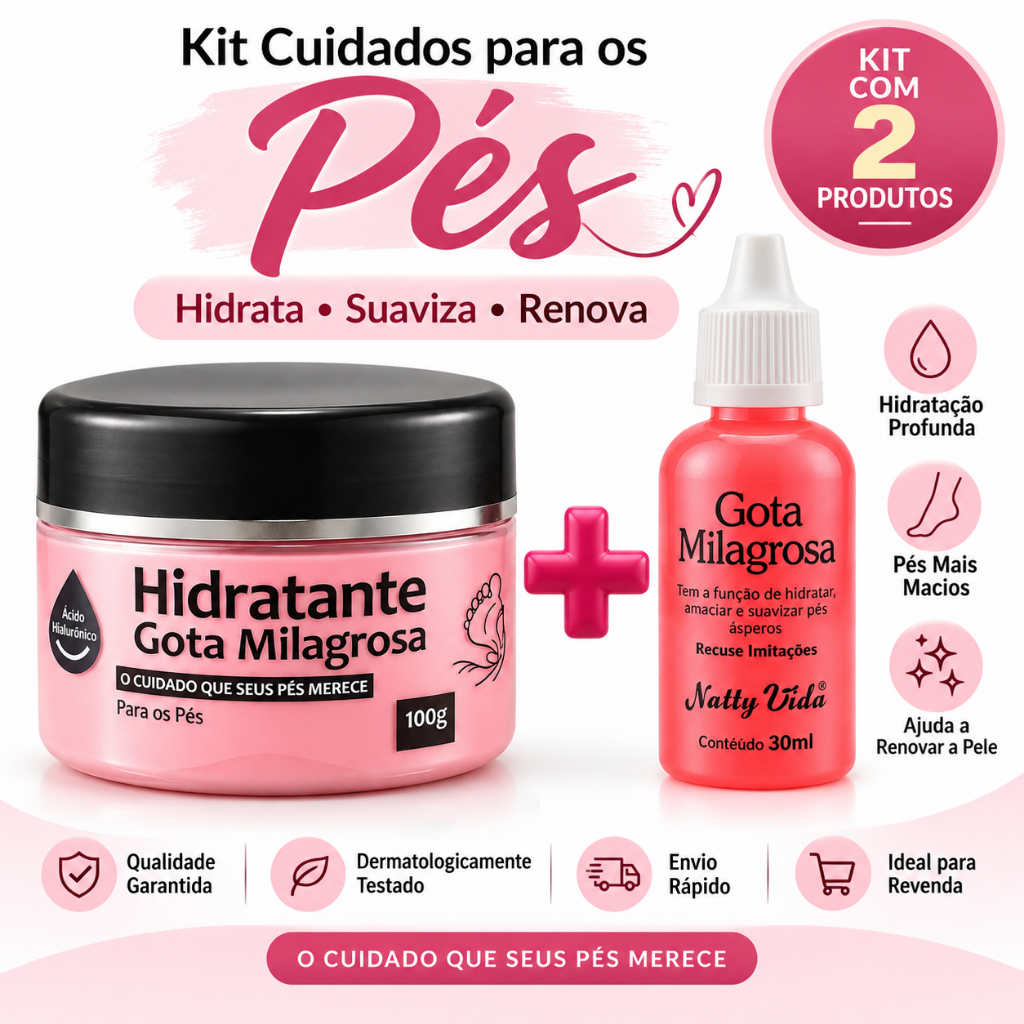 Gota Milagrosa 30ml + Creme Hidratante Gota Milagrosa 100g - Natty Vida