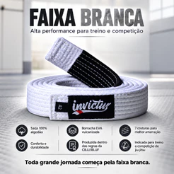 Faixa Branca Jiu Jitsu - Invictus -.
