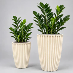Kit 2 Vasos de Plantas e Flores Decorativos Grande Coluna Romana P e PP