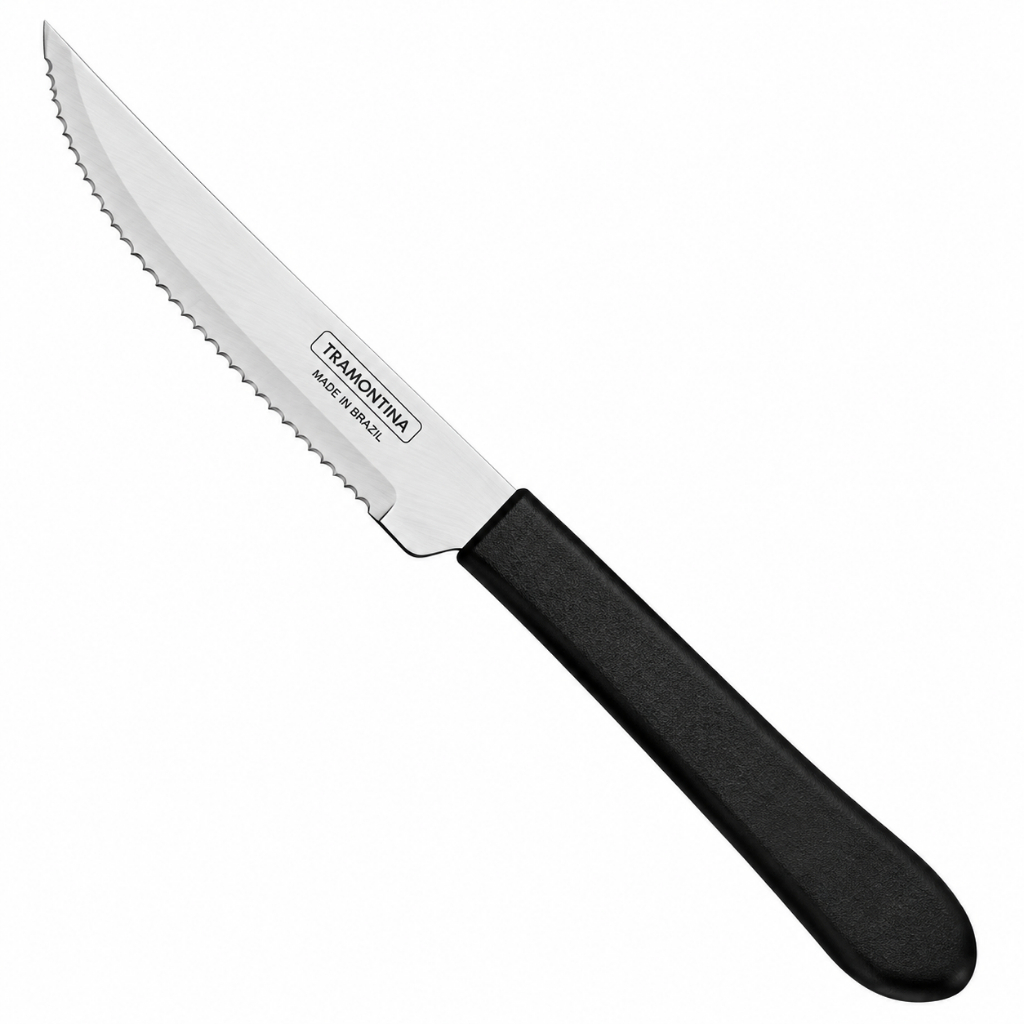 Talheres Garfos Facas de Inox Cabo Preto Plastico Jantar Almoço Refeições Bares Restaurante
