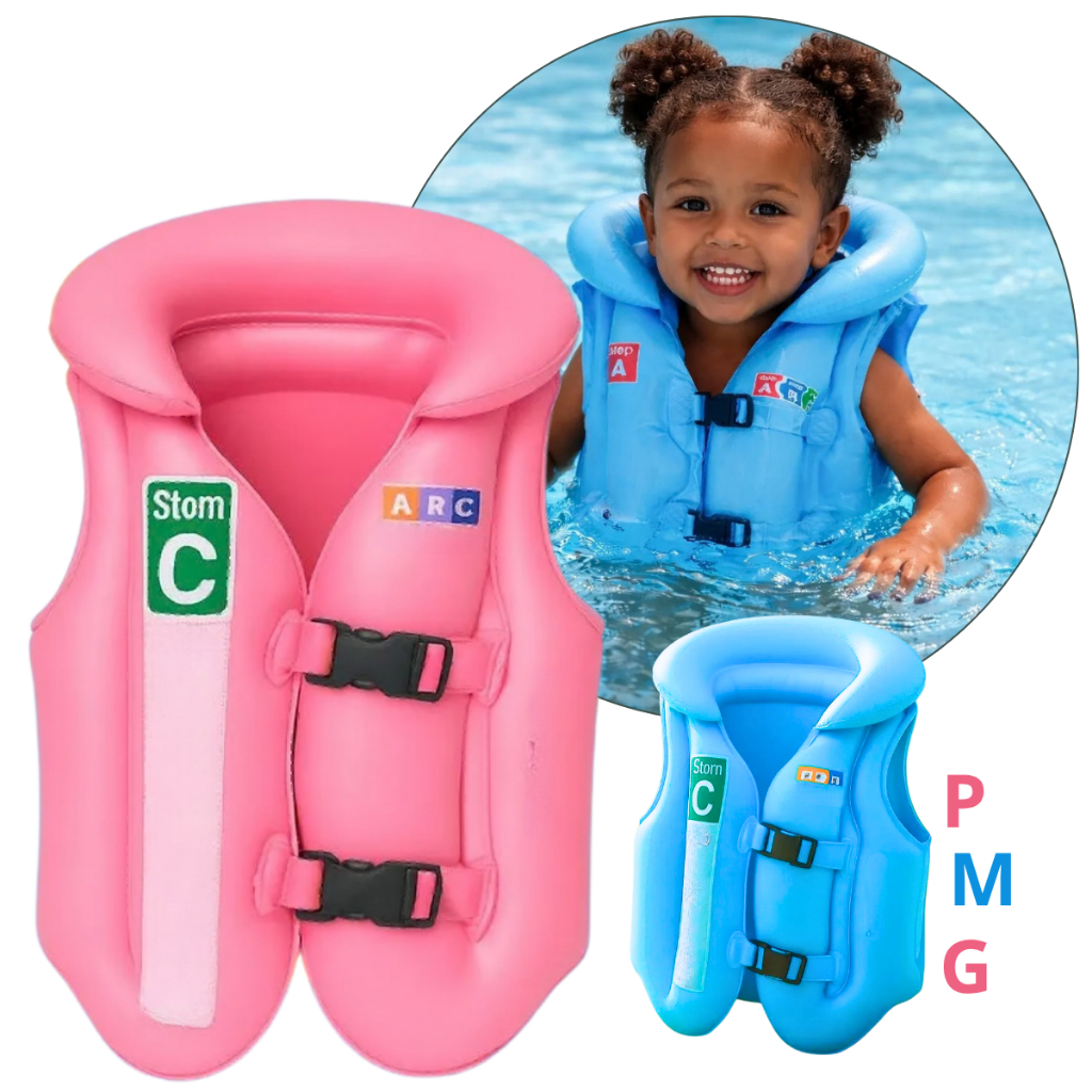 Colete Salva Vidas Infantil Menino Menina Boia Inflável para Viagens Praia Piscina Criança Até 30KG P M G