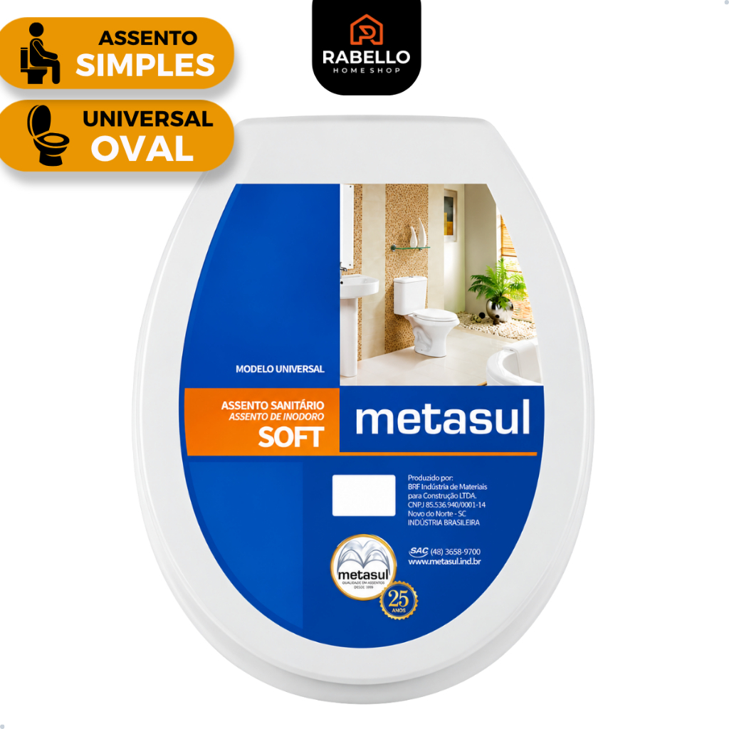 Assento Sanitário Tampa Vaso Oval Soft Básico Universal Deca Celite Incepa Icasa Redondo Branco