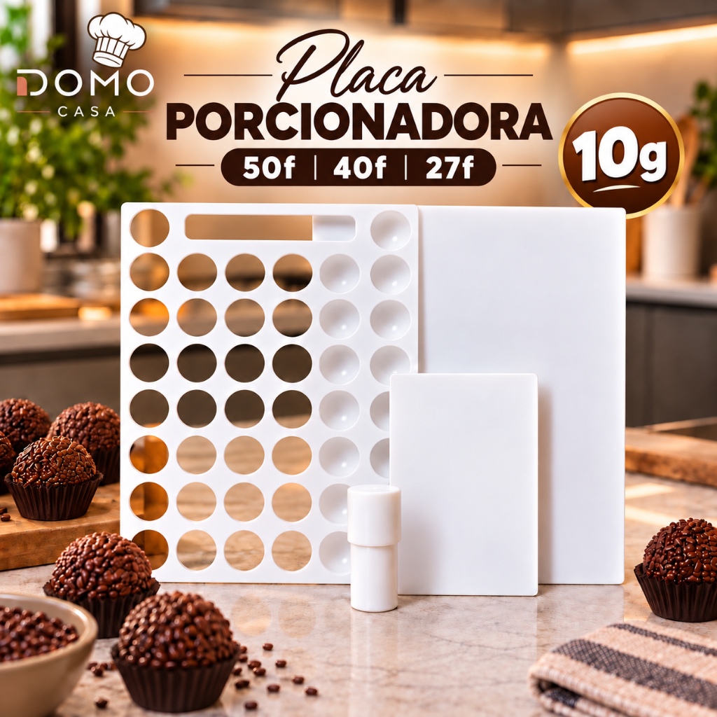 Placa Porcionadora Doces Dosadora 10G Brigadeiro Beijinho Confeitaria 50F 40F 27F