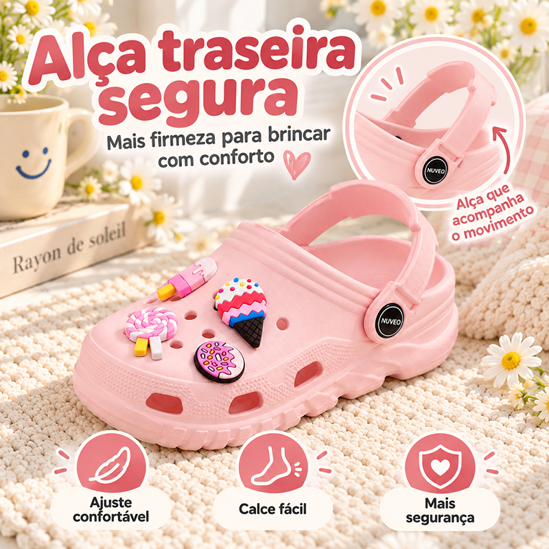 NUVEO Sandália Babuche Infantil em EVA com Pingentes Decorativos Solado Plataforma Antiderrapante para Passeio — imagem 2 de 2
