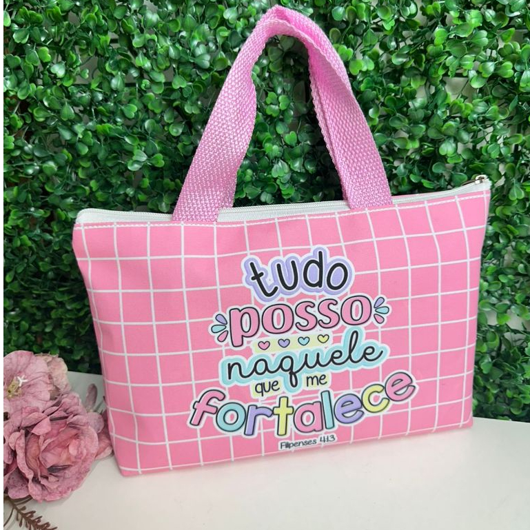 Porta Bíblia Versículos bíblicos Bolsa para Bíblia com versículos 30x20