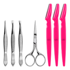 Kit Profissional para Sobrancelhas Pinça Tesoura Navalha