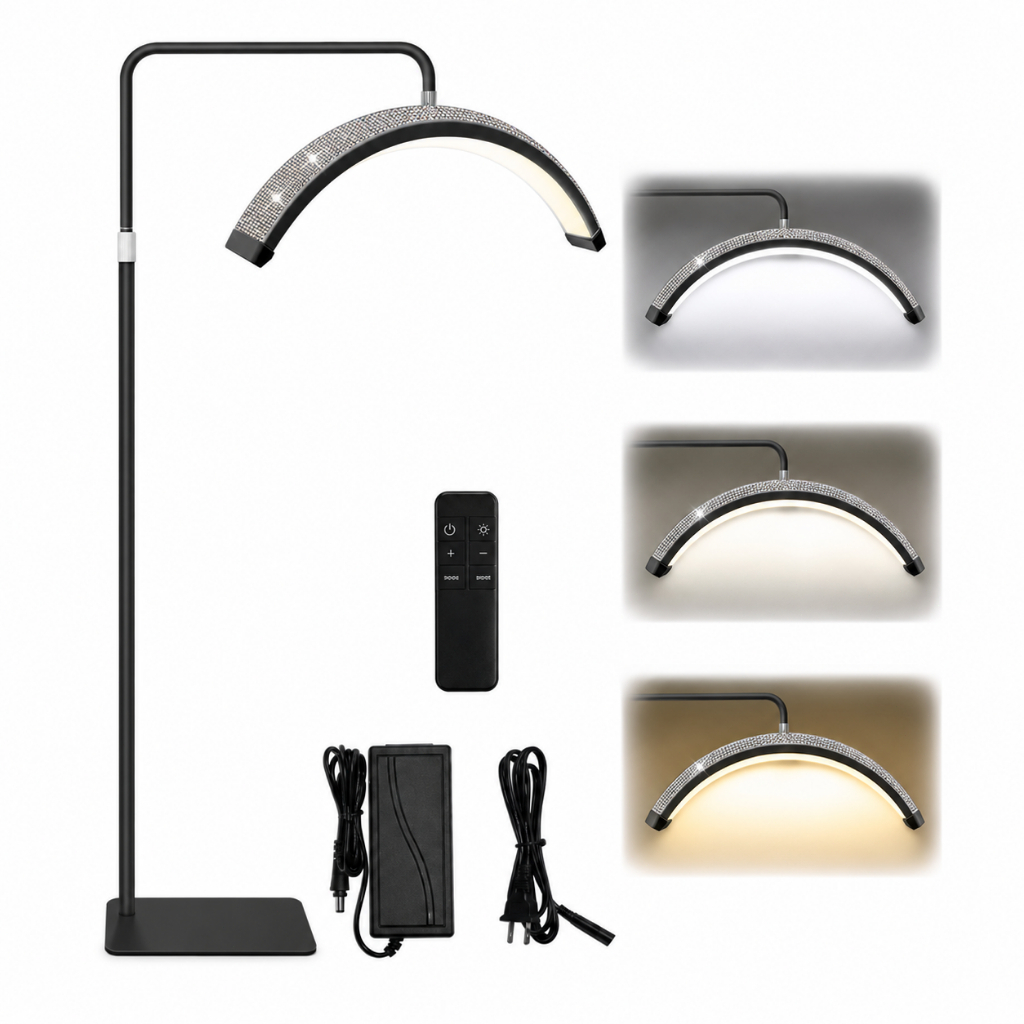Led Ring Light Aesthetics 3 Tones Adjustable Half Moon Moon Lamp Skin Cleaning Salon| Bivolt 110/220V  LUPITA