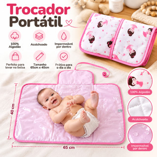 Trocador Fraldas Portatil Bolsa Comoda Impermeável Enxoval Menino Menina